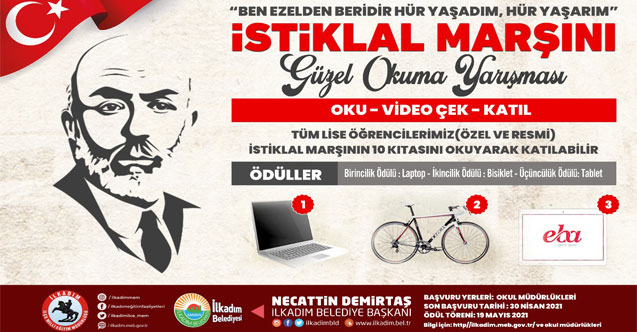 İlkadım’da İstiklal Marşını En Güzel Okuma Yarışması Başlıyor