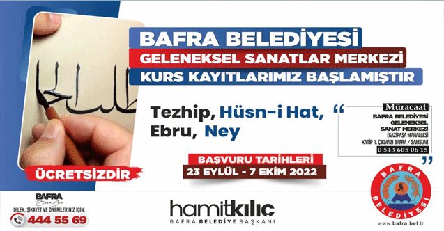 Geleneksel Sanat Kursları Yeni Dönem Kayıtları Devam Ediyor