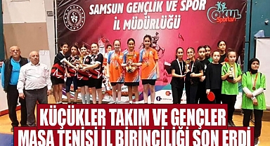 Küçükler Takım ve Gençler Masa Tenisi İl Birinciliği son erdi