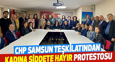 CHP Samsun Teşkilatından Kadına Şiddete Hayır Protestosu