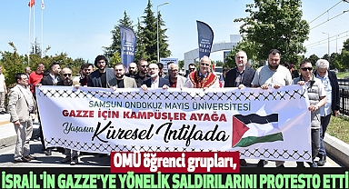 OMÜ öğrenci grupları, İsrail'in Gazze'ye Yönelik Saldırılarını Protesto Etti