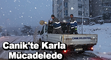 Canik'te Karla Mücadelede
