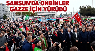 Samsun’da Onbinler Gazze İçin Yürüdü