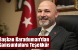 Başkan Karaduman'dan Samsunlulara Teşekkür