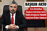 Başkan Aksu'dan Açıklama