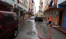 İlkadım sokaklarında virüs mücadelesi devam ediyor