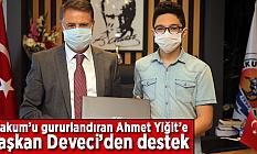 Atakum’u gururlandıran Ahmet Yiğit’e Başkan Deveci’den destek