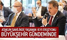 Atakum sahilinde yaşanan kıyı erozyonu Büyükşehir gündeminde