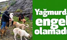 Yağmurda engel olamadı