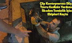 Çöp Konteynerına Düşen Yavru Kedinin Yardımına İlkadım Temizlik İşleri Ekipleri Koştu