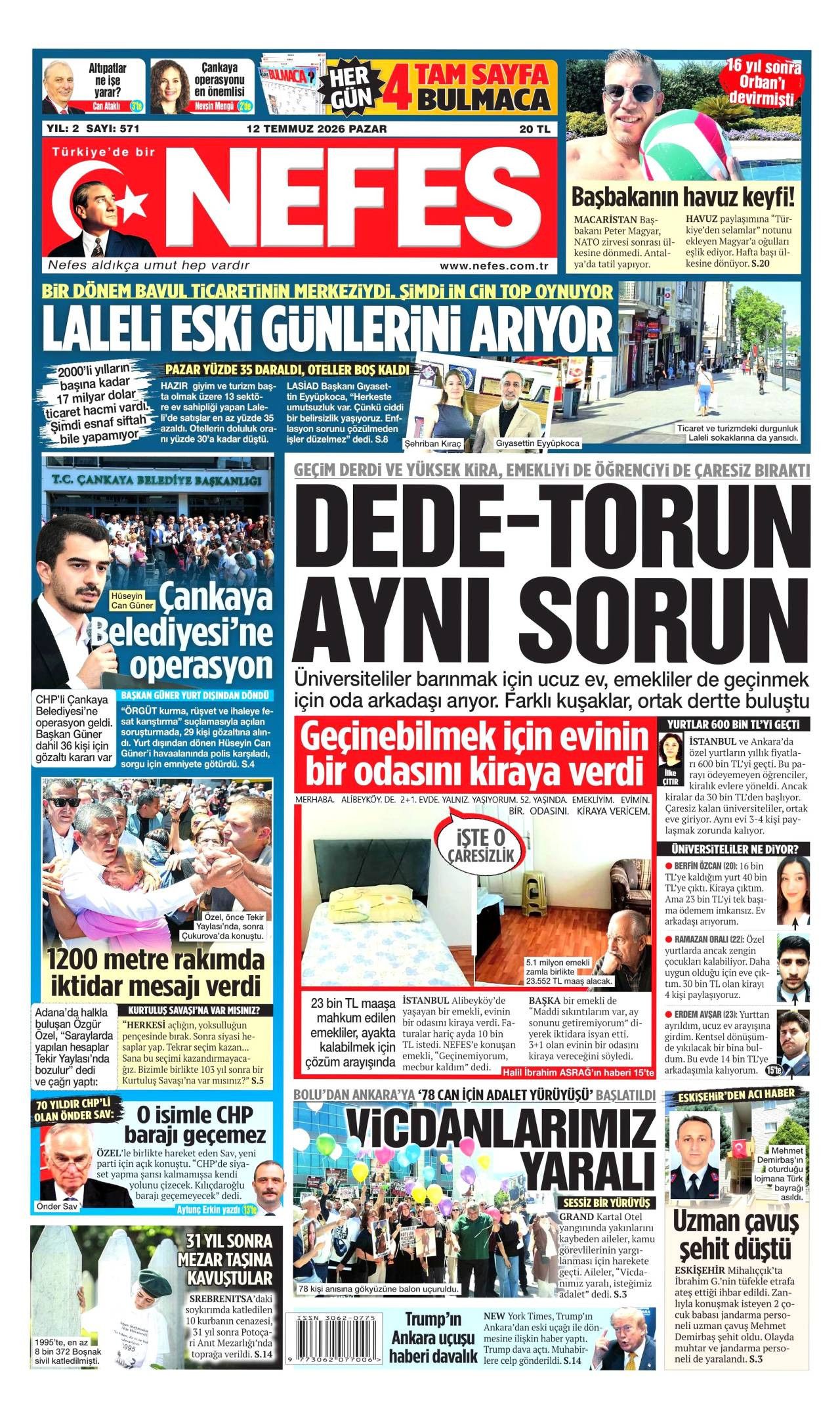 Nefes Gazetesi Gazete Manşeti